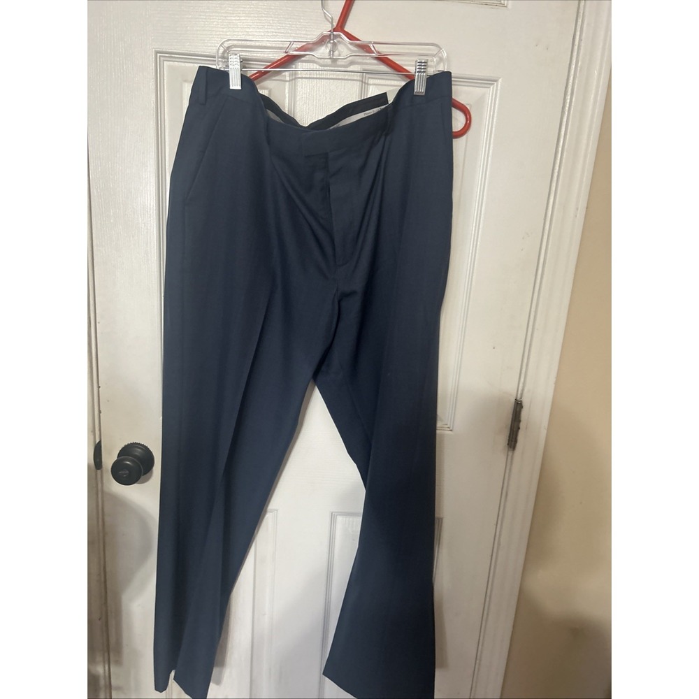Perry Ellis Mens 38 x 32 Modern Fit Portfolio Performance Dress Pant Blue Indigo